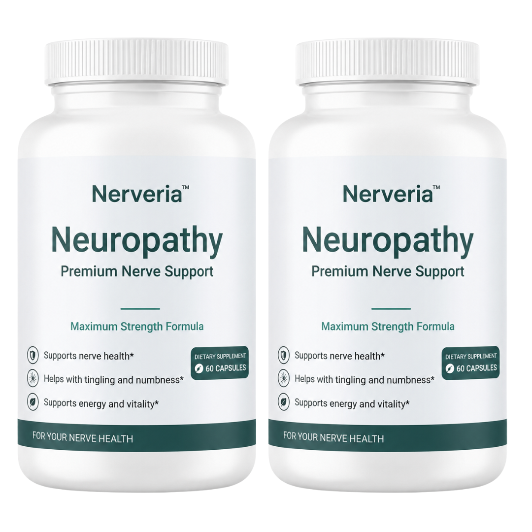 Supplément pour le système nerveux Nerveria™ | Éliminez jusqu’à 98 % des sensations de brûlure, des picotements et de l’engourdissement en 21 jours !