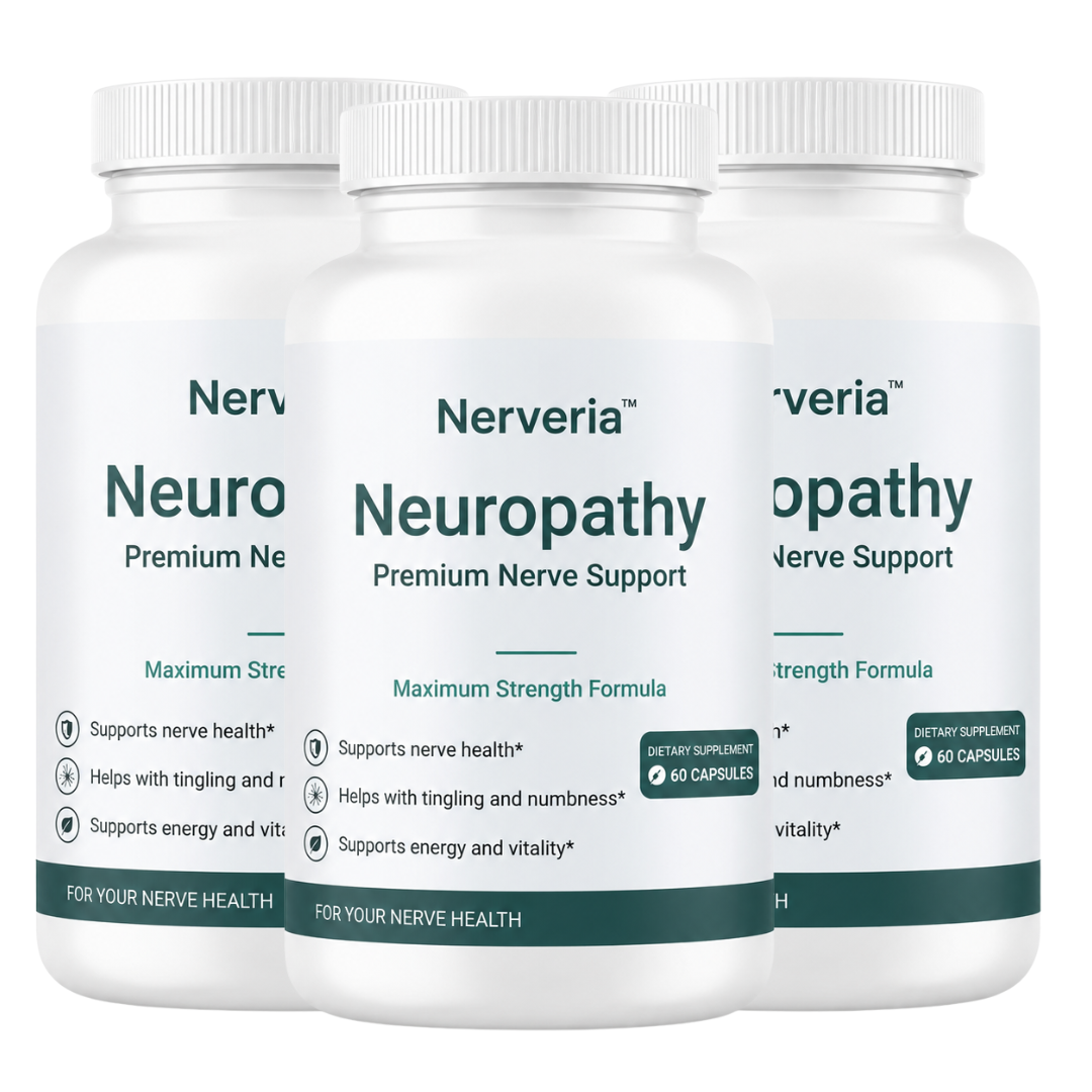 Supplément pour le système nerveux Nerveria™ | Éliminez jusqu’à 98 % des sensations de brûlure, des picotements et de l’engourdissement en 21 jours !